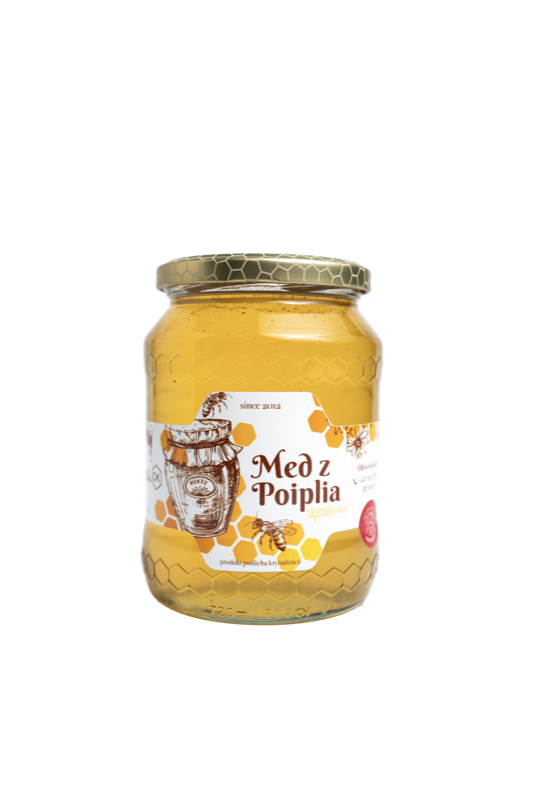 Med z Poiplia – agátový med v sklenenom pohári